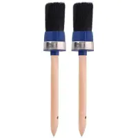 Kinzo Set van 2x Ronde verfkwast D 4,5 x 25 cm - Verfkwasten
