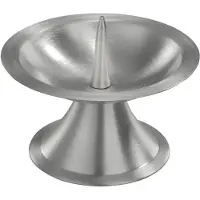 Trend Candles 1x Ronde metalen stompkaarsenhouder zilver voor kaarsen 5-6 cm doorsnede - kaars kandelaars