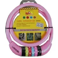 Merkloos Stahlex Cijfer kabelslot - roze - 10 x 650 mm - fietsslot - Fietssloten