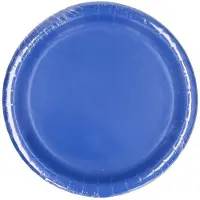 Merkloos 32x Blauwe wegwerp bordjes van karton 23 cm - Feestbordjes