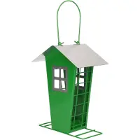 Pro Garden 1x Vogel voederhuisjes voor in de tuin groen 19 cm - Vogelvoederhuisjes