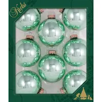 Merkloos Krebs Kerstballen - 8x st - groen - 7 cm - glas - seafoam mintgroen - Kerstbal