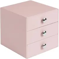 IDesign Opbergbox iDesign Drawers met 3 Laden Roze (16,5 x 17,8 x 16,5 cm)