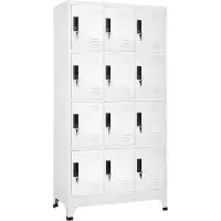 vidaXL Lockerkast 90x45x180 cm staal wit