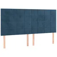 vidaXL Hoofdbord donkerblauw 180x5x118/128 cm fluweel
