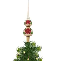 Merkloos Luxe kerstpieken met kerstster opdruk 30 cm - kerstboompieken