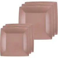 SANTEX Feestbordjes set - 40x stuks - rose goud - 18 cm en 23 cm - Feestbordjes