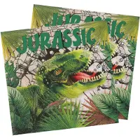 SANTEX dinosaurus thema feest servetten - 40x stuks - 33 x 33 cm - dino/t-rex themafeest - Feestservetten