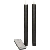 Anna's Collection LED Dinerkaars Rustiek Zwart D 2,5 H 23 Cm 2 Stuks