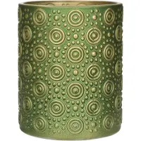 Countryfield Luxe theelichthouder - Fantasy - olijfgroen/goud - D10 x H12 cm - Waxinelichtjeshouders