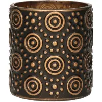 Countryfield Luxe theelichthouder - Fantasy - zwart/brons - D7 x H8 cm - Waxinelichtjeshouders