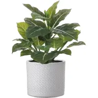 Mica Decorations Kantoor kunstplant 49 cm in bloempot glanzend wit - Kunstplanten