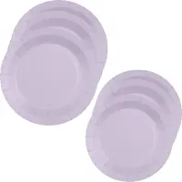 SANTEX Feest borden set - 40x stuks - lila paars - 17 cm en 22 cm - Feestbordjes