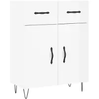 vidaXL Dressoir 69,5x34x90 cm bewerkt hout hoogglans wit