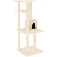 vidaXL Kattenmeubel met sisal krabpalen 123 cm crèmekleurig
