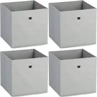 Zeller opbergmand/kastmand - 4x - 22 liter - lichtgrijs - 28 x 28 x 28 cm - Opbergmanden