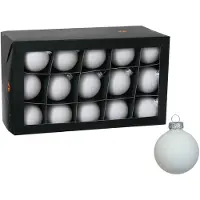 Othmar decorations kerstballen - 36x - satijn wit - glas - 6 cm - Kerstbal