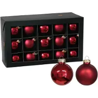 Othmar decorations kerstballen - glas - 30x - rood - 6 cm - Kerstbal