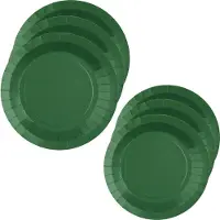 SANTEX Feest borden set - 40x stuks - donker groen - 17 cm en 22 cm - Feestbordjes
