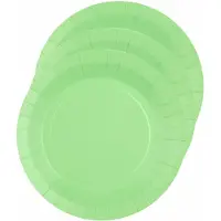 SANTEX feest gebak/taart bordjes - mintgroen - 30x stuks - karton - D17 cm - Feestbordjes