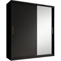Meubella | Kledingkast mat zwart 180x62x200 schuifdeur