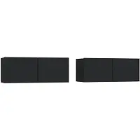 vidaXL Tv-meubelen 2 st 80x30x30 cm bewerkt hout zwart