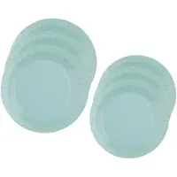 SANTEX Feest borden set - 40x stuks - lichtblauw - 17 cm en 22 cm - Feestbordjes