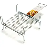 Merkloos La Dehesa BBQ/barbecue braadrooster - grill verhoger - metaal - 26 x 26 x 8 cm - barbecueroosters