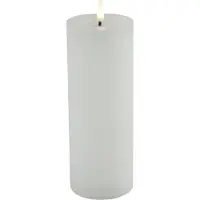 Countryfield Lyon LED kaars/stompkaars - wit - D7,5 x H20 cm - timer - LED kaarsen