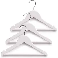 Zeller kledinghangers kind - set 6x - wit - hout - 30,5 cm - Kledinghangers