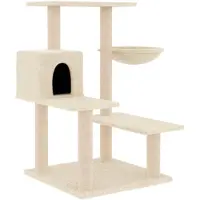 vidaXL Kattenmeubel met sisal krabpalen 82,5 cm crèmekleurig