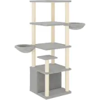 vidaXL Kattenmeubel met sisal krabpalen 147 cm lichtgrijs