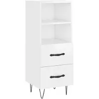 vidaXL Dressoir 34,5x34x90 cm bewerkt hout hoogglans wit