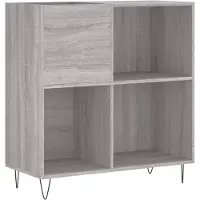 vidaXL Platenkast 84,5x38x89 cm bewerkt hout grijs sonoma eikenkleurig