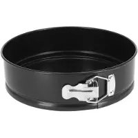 Gerimport Gerim Taarten bakken bakvorm/spring vorm Kitchen Pro - metaal - anti-aanbak laag - zwart - 24 x 7 cm - Bakringen