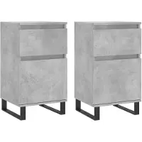 vidaXL Dressoirs 2 st 40x35x70 cm bewerkt hout betongrijs