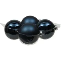 Othmar decorations kerstballen - 4x - donkerblauw - 10 cm - glas - Kerstbal