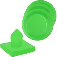 SANTEX servies set karton - 20x bordjes/25x servetten - felgroen - Feestbordjes
