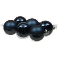 Othmar decorations kerstballen - 6x- donkerblauw - 8 cm - glas - Kerstbal