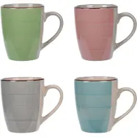 Excellent houseware koffie/thee mokken - 4x - aardewerk - 360 ml