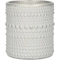 Countryfield Luxe theelichthouder - Aurora - parel wit/zilver - D8 x H10 cm - Waxinelichtjeshouders