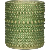 Countryfield Luxe theelichthouder - Aurora - olijfgroen/goud - D7 x H8 cm - Waxinelichtjeshouders