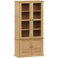 vidaXL Vitrinekast VIGO 85x35x170 cm massief grenenhout
