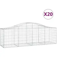 vidaXL Schanskorven 20 st gewelfd 200x50x60/80 cm gegalvaniseerd ijzer