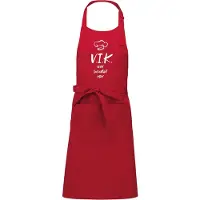 Kariban Mijncadeautje - Keukenschort - V.I.K. Very Important Kok - Rood