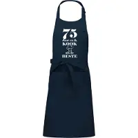 Kariban Mijncadeautje - Luxe schort - 75 jaar - en ik kook als de beste - blauw