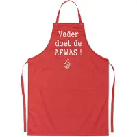 Kariban Mijncadeautje Schort - Vader doet de afwas - rood