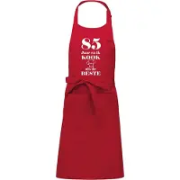 Kariban Mijncadeautje - Luxe schort - 85 jaar - en ik kook als de beste - rood