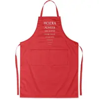 Kariban Mijncadeautje Schort - "Jaartje ouder - Leesbril" - opdruk wit - exclusieve keuken- en barbecueschort - rood