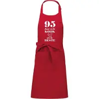 Kariban Mijncadeautje - Luxe schort - 95 jaar - en ik kook als de beste - rood